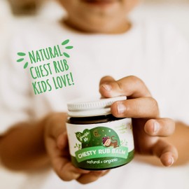123 Nourish Me Chesty Rub Balm - Natural Chest Rub Balm for Kids, Adults | Organic Essential Oils to Clear Stuffy Noses and Improve Sleep | Made in Australia