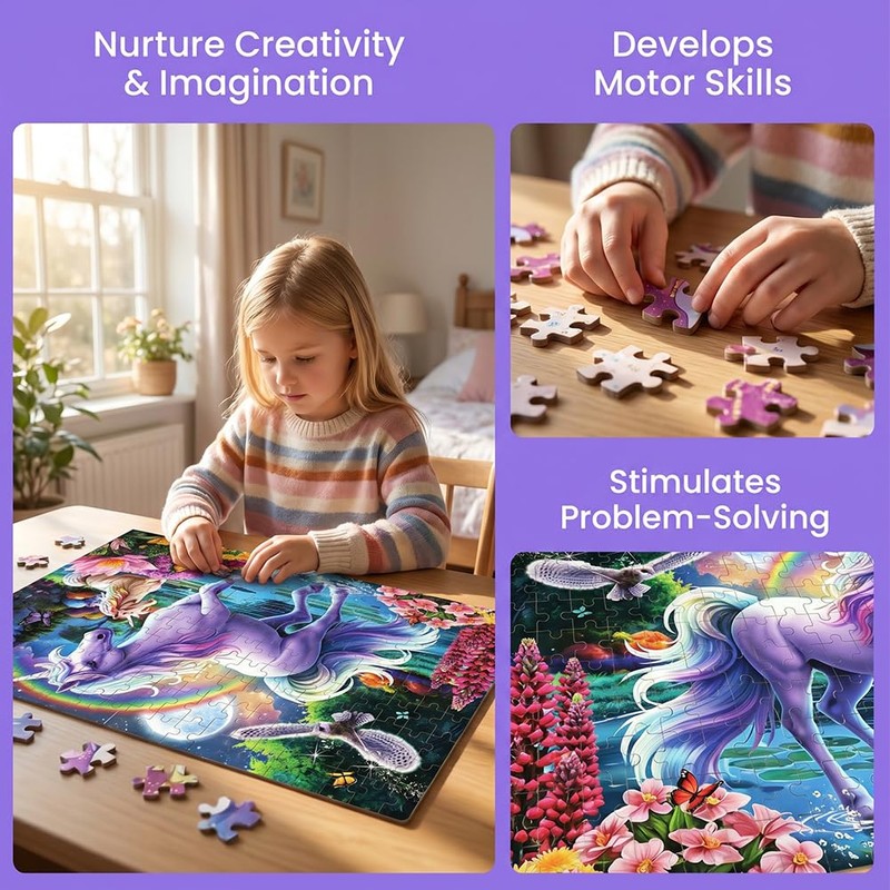 Unicorn Jigsaw Puzzle, 200 Pezzi Unicorn Jigsaw Puzzles, Girls Jigsaw
