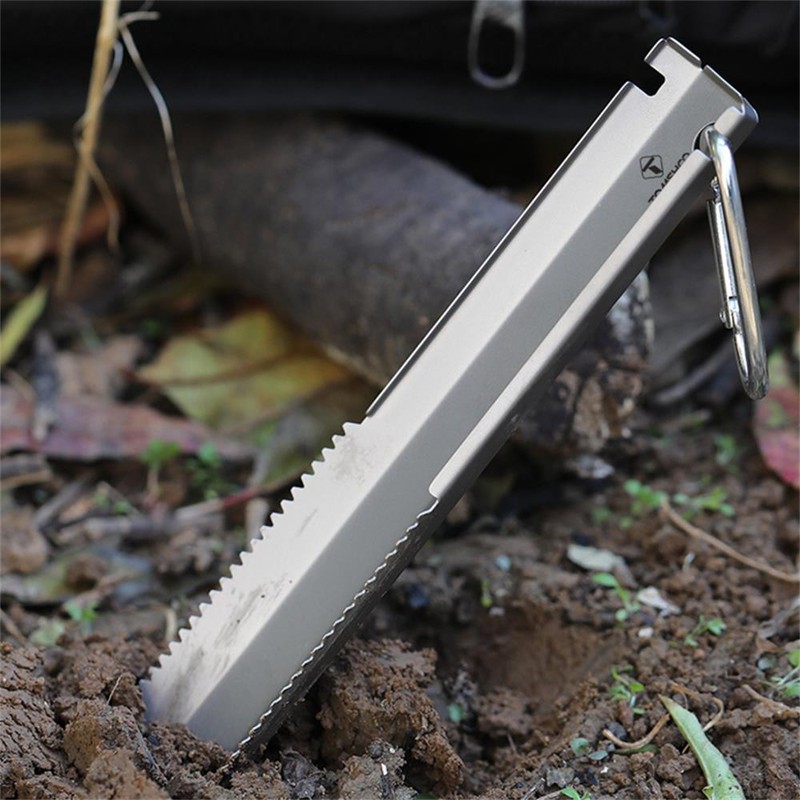 TOMSHOO Titanium Garden Hand Serrated Shovel Outdoor Camping Hiking Backpacking