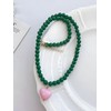 Heart Necklaces For Women, Green Beaded Pink Heart Pendant Choker