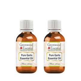 Greenwood Essential Pure Garlic Essential Oil (Allium sativum) Steam Distilled (Pack of Two) 10ml X 2 (0.66 oz)