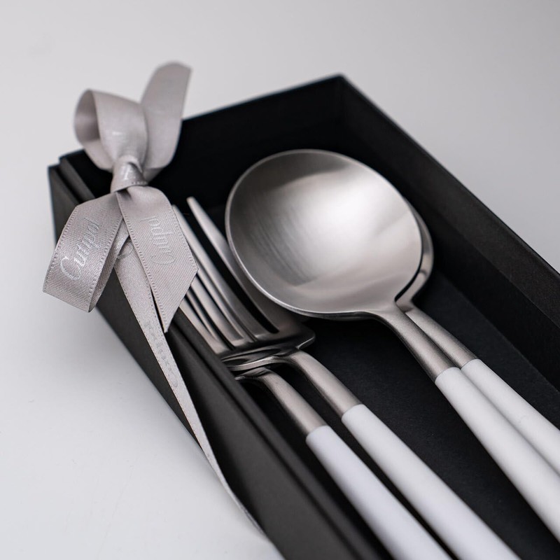 Cutipol GOA White/Matte Silver Dinner (2 Forks & Spoons) 4