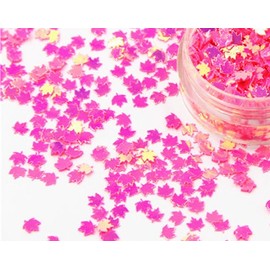 Nail Art Autumn Maple Leaf 4mm (Holo Pink)