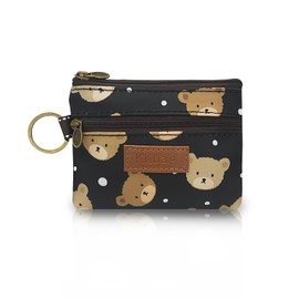 WisePoint Coin Purse, Waterproof Change Coin Bag with Key Ring, Cute Small Purses, Change Bag Mini Storage Bag for Coins, Cards (Black), black, coin purse