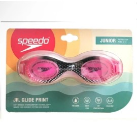 Speedo Junior Jr. Glide Print Pink & Black Goggles Age 6-14  Anti Fog UV