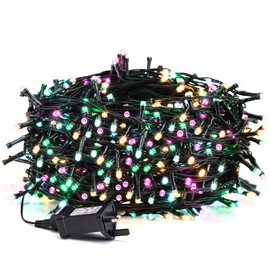 Avoalre Multicoloured Christmas Lights 20M 200LED String Lights Christmas Tree Lights 8 Lighting Modes Fairy Lights Plug in IP44 Waterproof for Garden Xmas Wedding Party Decoration Indoor Outdoor
