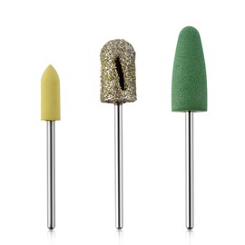 Qunzhao 3PCS Pedicure Drill Bits Set for Callus Removal Stainless Steel Foot Nail Drill Bits Silicone Rubber Nail Polishing (01 10mm)