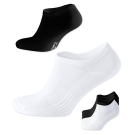 SONNORS Trainer Socks Ankle Socks Organic Cotton Women Men Unisex Set of 6 – White Black Grey Trainer Socks Short – 4 Sizes, White & black