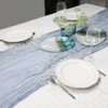 Le courant Dusty Blue Cheesecloth Table Runner Boho Rustic Gauze