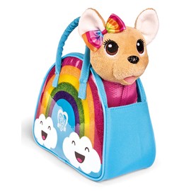 Simba 105893438 ChiChi Love Rainbow Chihuahua Plush Dog in Cute Rainbow Outfit with Matching Bag, 20 cm, from 3 Years