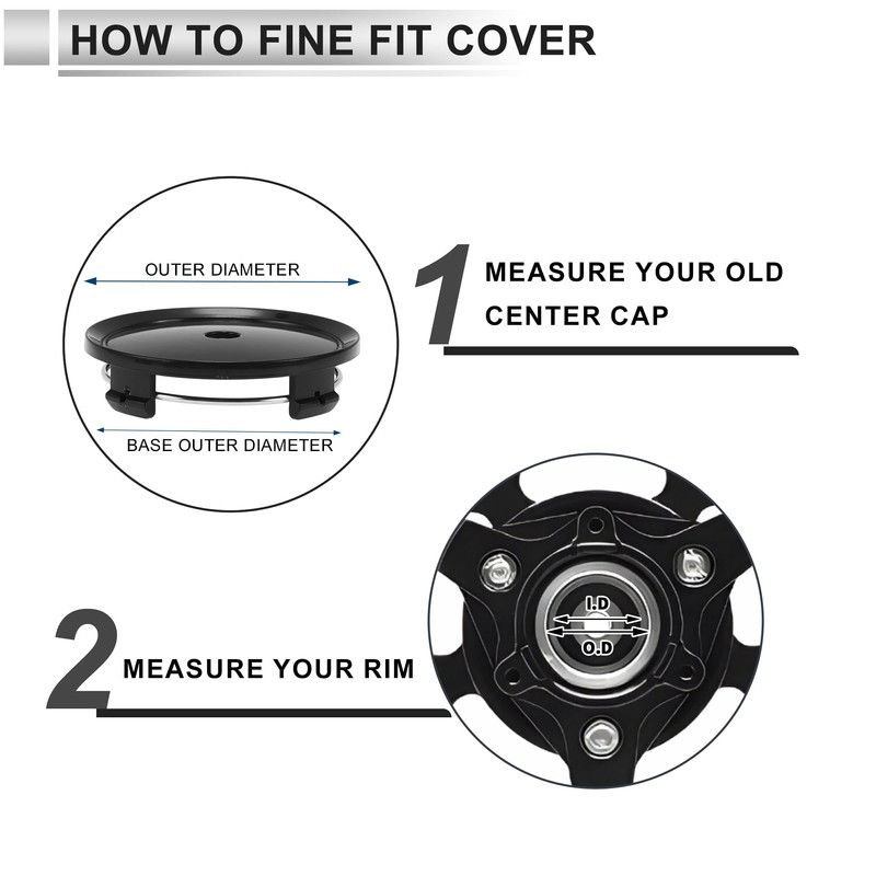ACROPIX 4pcs Wheel Center Cap Hub Cap Rim Center Cap