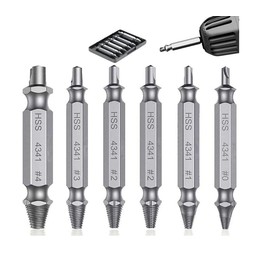 Herramienta Extractor Macho de Rosca Quita Tornillo Roto Perno Barrido 6pcs