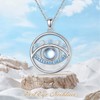 VENACOLY Evil Eye Necklace Moonstone Sterling Silver Nazar Pendant Necklace