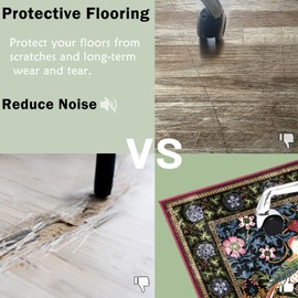 Office Chair Mat, Vintage Black Desk Chair Mat for Hardwood Floor 36" x 48", Anti-Slip Floor Mat for Office Chair, Washable Computer Chair Mat Floors Protector for Office Home Gaming Work