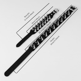 Manfnee Leather Studded Spike Bracelet Choker Punk Gothic Metal Rivet Cuff Bangle Black Wristband