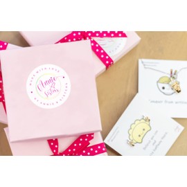 Annie & Sisters Heart Shaped Donut Gold Plated Crystal Necklace