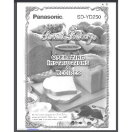 Panasonic Bread Bakery Machine SD-YD250 Instructions, Recipes manual only 36 pgs