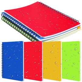 Jetec 4 Pcs 5 x 7 Inch Waterproof Graph Paper Spiral Notepads Grid Spiral Notebooks Weatherproof Tactical Stone Paper 64 Pages Nursing Notebook Police Journals for Outdoor (Mixed Color)