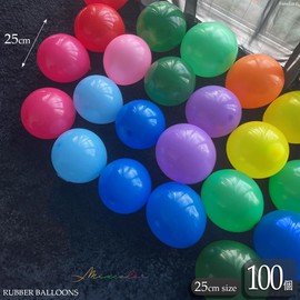 FAMULIA 100 Balloons 10 Colors Latex Balloons, 9.8 inches (25 cm), 10 inch (25 cm), 10 inches, Decoration, Decoration, (Multicolor), Basic Color, Indoor/Outdoor Decoration