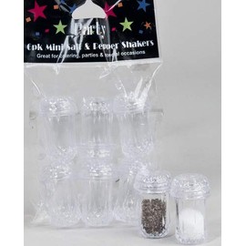 18 Piece Black Duck Brand Mini Salt and Pepper Shakers – Measures 1.75" X 1" – Plastic Crystal Looking (18)