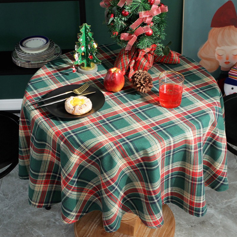 Christmas Check Tablecloth Tablecloth Emotional Camping Home Party Table Cover,