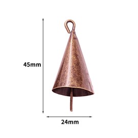 9pcs 18pcs Mini Rustic Vintage Iron Tin Metal Christmas Ornament Jingle Bells for Crafts, Christmas Decorations, Creative Indian Handmade Art Bells (18, Red Copper)