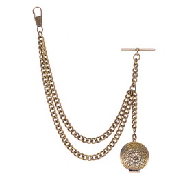 Holy Sins Jewellery Vintage Single Albert Bronze Pocket Watch Chain (14")