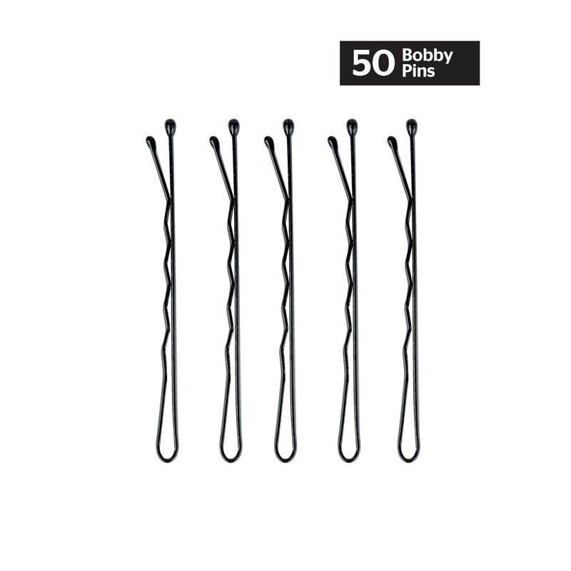 Brushworks Black Bobby Pins - 50 Pieces