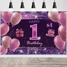40th Birthday Decorations IMISI Happy Birthday Banner Pink Birthday Backdrop Decorations for a Party