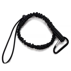 SDFIXINGS Tool Lanyard Rope Retractable Tool Safety Fall Protection With Aluminum Carabiner And Adjustable Loop End Polyester (Black - Pk3, 10kg/22Lbs, 90cm-160cm stretched)