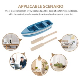 EXCEART Miniature Boat Ship Wooden Sailing Boat Model Mediterranean Decorative Nautical for DIY Micro Landscape Decoration Fairy Garden Accessories Dollhouse Furniture Living Room Table Decoration