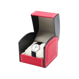 DOZNOZRI Single Watch Box Leather for Men Women Watch Travel Case with Removable Cushion Watch Storage Box for Women Men Watch Cases for Most Watches, Birthday Day Watch Box (Red)