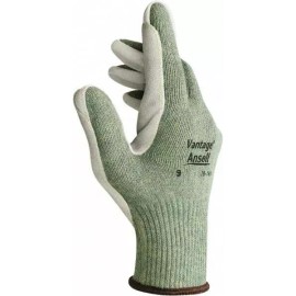 Ansell Size L (9), ANSI Cut Lvl 4, Abrasion Lvl 5, Leather Cut Resistant Glov...