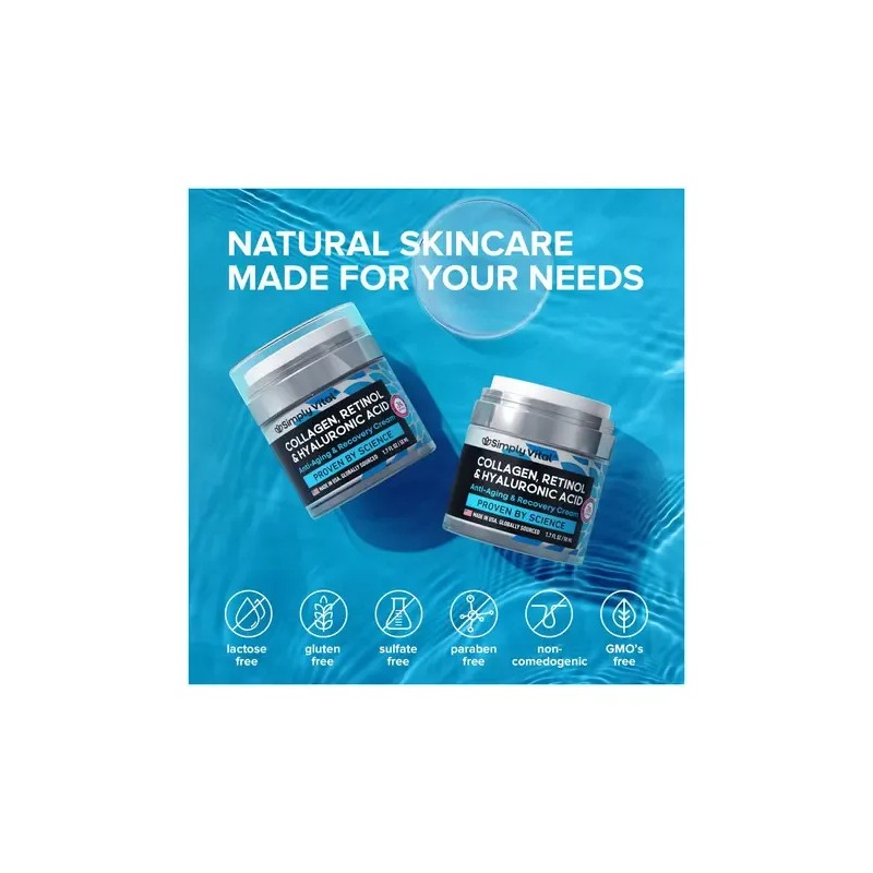 Crema Hidratante Facial De Colgeno Con Retinol Y Cido Hialur