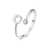 Silver Plated Initial 26 Alphabet Open Adjustable Mid Finger Ring