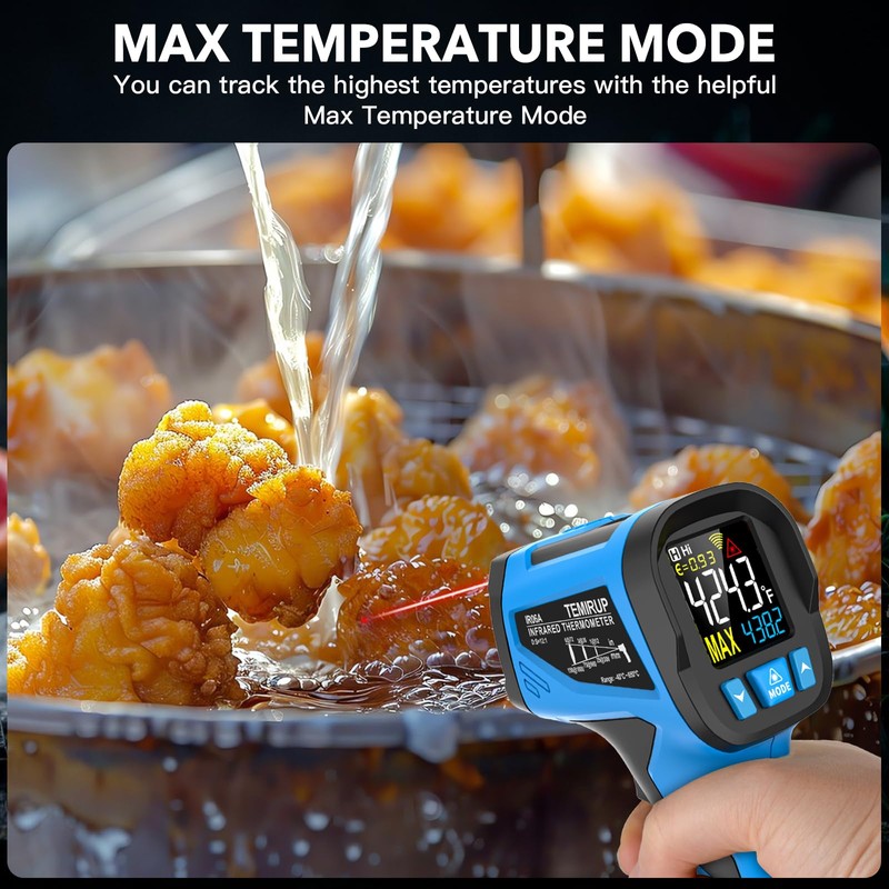 Infrared Thermometer Temperature Gun - TEMIRUP Non-Contact Digital Laser Thermometer