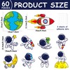Yiaoyinnz 60Pcs Outer Space Cutouts Astronaut Bulletin Board Set Decoration