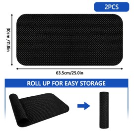 Capslpad 2 pcs Non-Slip Exercise Bike Trainer Mat, Reversible Exercise Equipment Mat, Protective Floor Carpet for Under Stationary Bike, Spin Bicycle Rowing Machine Standing Desk(30x63.5x0.5cm)