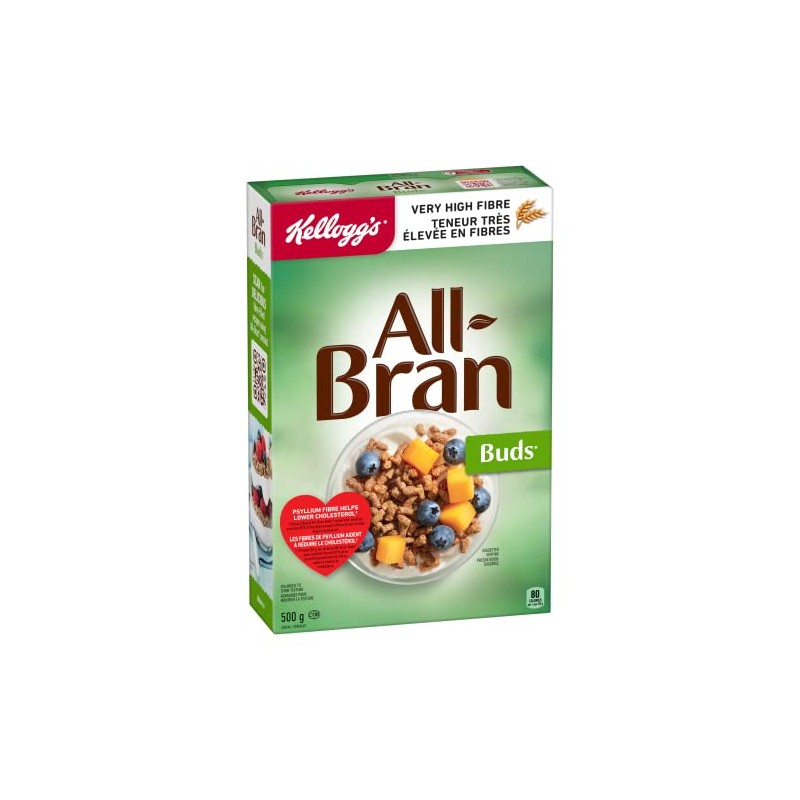 Kellogg's All Bran Buds Cereal 500g/17.6oz, (Imported from Canada)