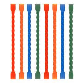 LOIUO 8PCS Silicone Cable Ties 4-Inch Reusable Twist Ties Steel-Core Cord Tie Straps Bendable Organizer All Purpose for Indoor Outdoor Bundling Holding Securing and Wrapping Cables (4 Colors)