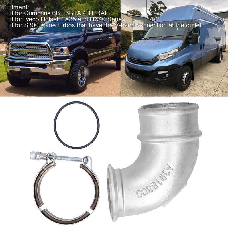 90 Degree Turbo Intake Elbow Air Transfer Pipe with Clamp