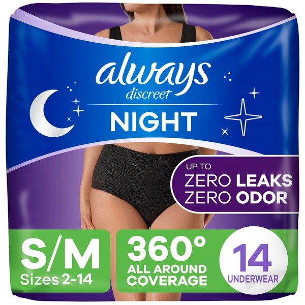 Always Discreet Always Discreet Incontinence Overnight Underwear for Women, Size