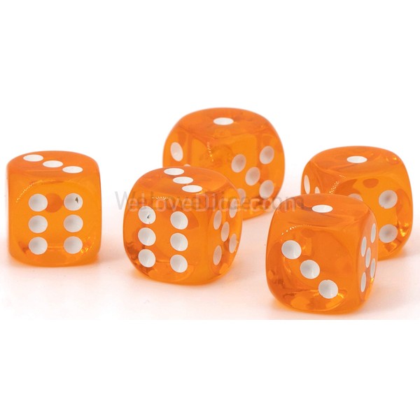 WeLoveBeads 12 mm W6 Cube Orange Transparent/White - Made in