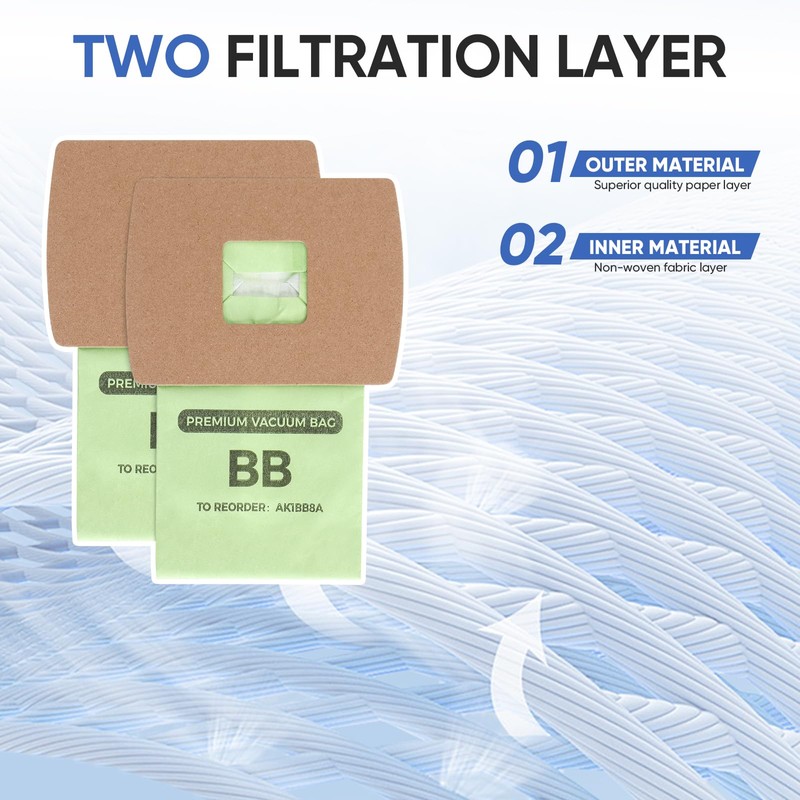 BB Compact Canister Bags Replacement for Oreck XL Buster B