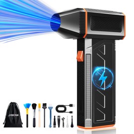 JVSCAM Compressed Air Duster, 130000RPM Electric Air Duster, 3 Gear Adjustable Cordless Air Duster, Compressed Air for Computers, Rechargeable Air Duster for PC, Keyboard and Car (F31-Black)