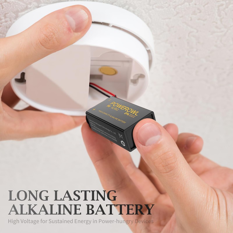 POWEROWL High Capacity 9V Batteries 8 Pack, Alkaline 9 Volt