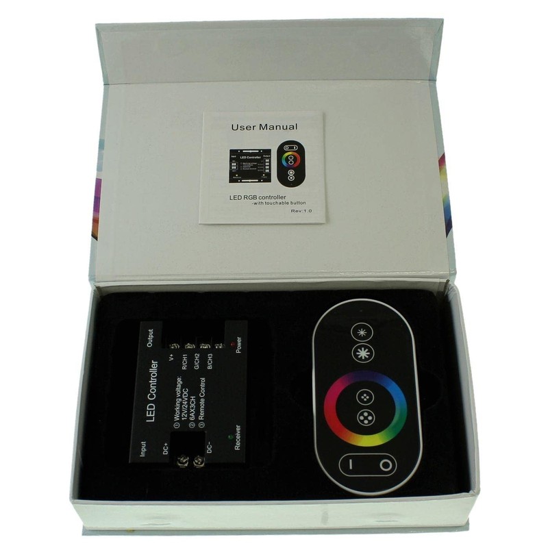 RGB RF Touch Controller Remote Black + 6Key Remote Control
