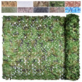 iunio Camo Netting Camouflage Netting, Camo Net Bulk Roll Camouflage Mesh Nets for Hunting Blind Deer Stand Military Party Decorations Sunshade Shooting (Woodland Camo, 4.9ft*3.28ft/1.5m*1m)