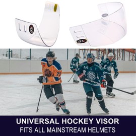 GY V300 Hockey Visor Ice Hockey Half Shield Visor Hockey Helmet Shield Clear Universal/CE Certified/Inside Anti-Fog/Anti-Scratch Outside