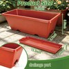 Yokodaza Red Window Box Planters, 7 Pack Rectangular Plastic Flower